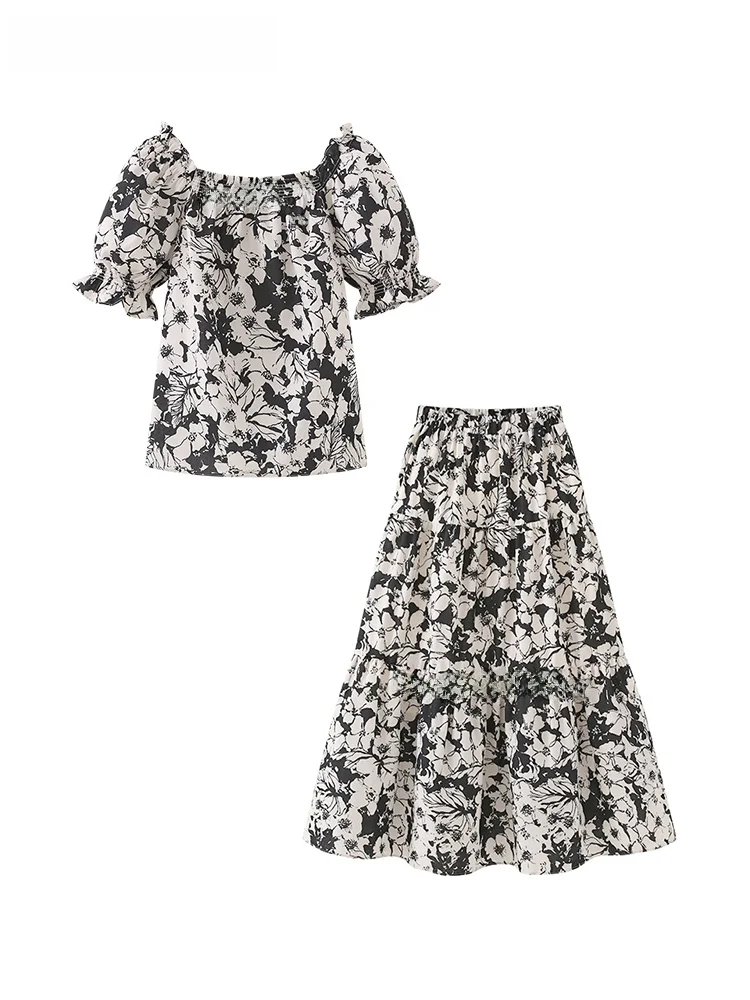 La Chapelle Floral Pleated Short Sleeve Dress High Waist A-Line Skirt Set Women's Fashion Summer Outfit Polyester Fiber
La Chapelle Floral Pleated Short Sleeve Dress High Waist A-Line Skirt Set Women's Fashion Summer Outfit Polyester Fiber