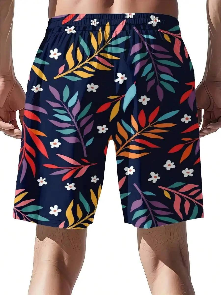 Mens Floral Print Swim Trunks With Drawstring Waistband For Beach And Outdoor Activities
Mens Floral Print Swim Trunks With Drawstring Waistband For Beach And Outdoor Activities