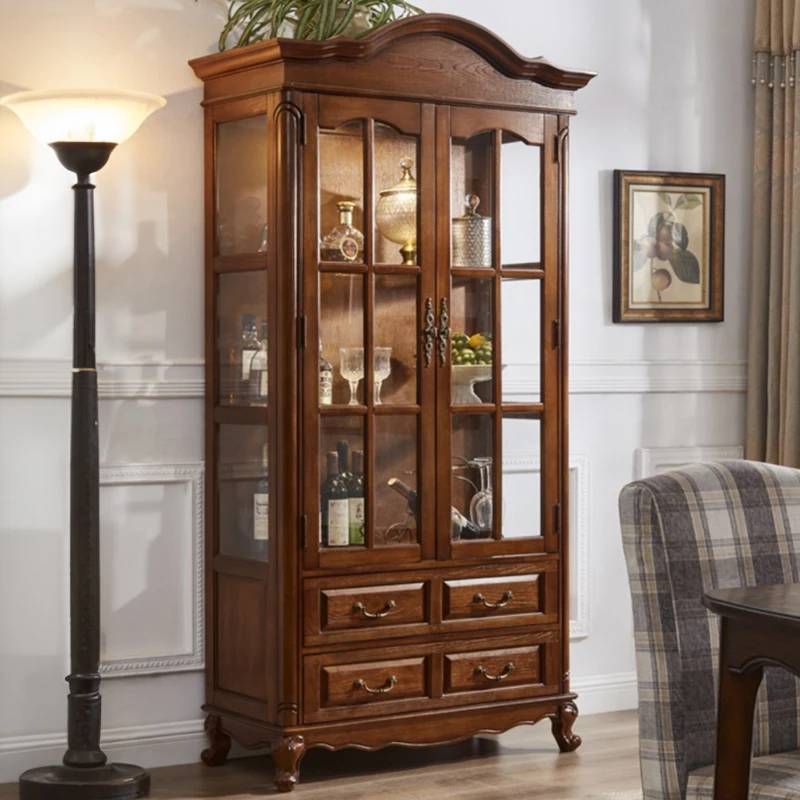 Customized. New American-Style Solid Wood Wine Cabinet Double Door Locker European-Style Display Cabinet Made of Glass Wal
Customized. New American-Style Solid Wood Wine Cabinet Double Door Locker European-Style Display Cabinet Made of Glass Wal
