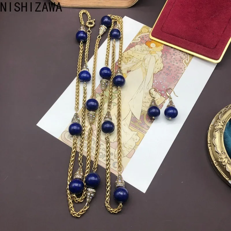NISHIZAWA Lazurite Earrings for Women Palace Style Vintage Luxury Fashion Jewelry Elegant Geometric Simple Aretes De Mujer
NISHIZAWA Lazurite Earrings for Women Palace Style Vintage Luxury Fashion Jewelry Elegant Geometric Simple Aretes De Mujer