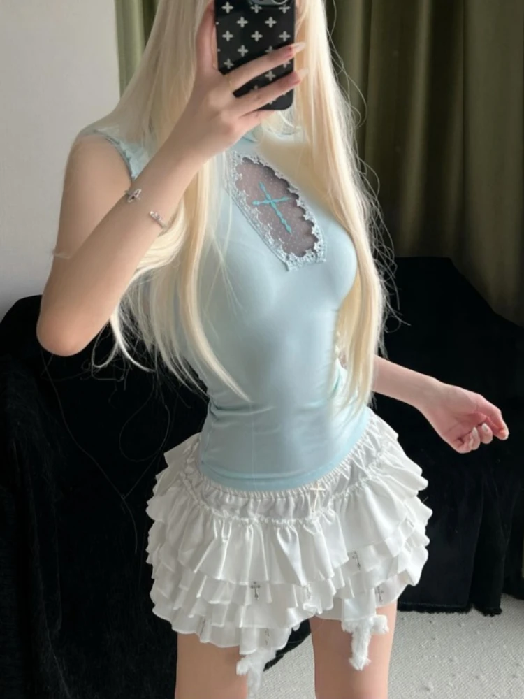 Sweet Y2K Clothing 2000s Slim T-shirt Tank Tops Hollow Out Sleeveless Top Women Summer Design Top Kawaii Clothes Aesthetic
Sweet Y2K Clothing 2000s Slim T-shirt Tank Tops Hollow Out Sleeveless Top Women Summer Design Top Kawaii Clothes Aesthetic