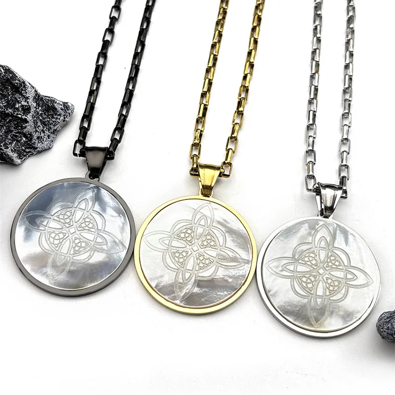 Stainless Steel Witch Knot Pendant Necklace for Women Men Silver Color Shell Wicca Pagan Magic Chain Amulet Lucky Jewelry
Stainless Steel Witch Knot Pendant Necklace for Women Men Silver Color Shell Wicca Pagan Magic Chain Amulet Lucky Jewelry