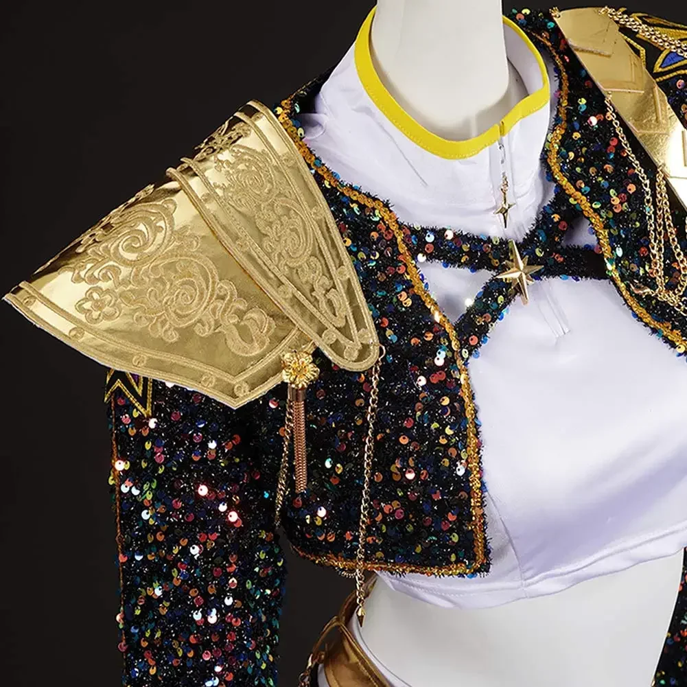 Kid Girls Rumi K Pop Demon Hunter Cosplay Kids Black Gloden Costume Chid Disguise Performance Roleplay Uniform Halloween
Kid Girls Rumi K Pop Demon Hunter Cosplay Kids Black Gloden Costume Chid Disguise Performance Roleplay Uniform Halloween