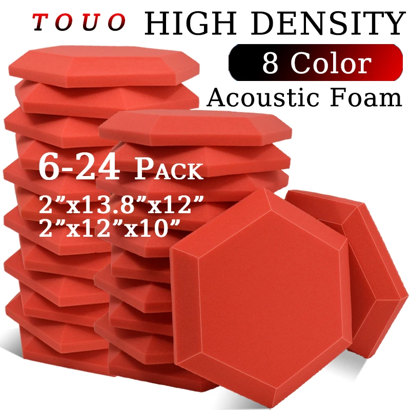 TOUO 6/12/24 Pcs Hexagon Acustic Foam Studio Wall Soundproofing Acoustic Treatment High Density Room Sound Absorbing Material
TOUO 6/12/24 Pcs Hexagon Acustic Foam Studio Wall Soundproofing Acoustic Treatment High Density Room Sound Absorbing Material