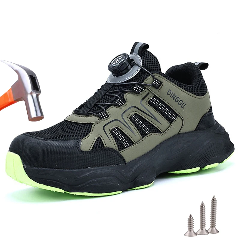Rotating Button Work Safety Shoes Men Protection Steel Toe Labor Shoes Industrial Security Work Boots Breathable Safety Sneakers
Rotating Button Work Safety Shoes Men Protection Steel Toe Labor Shoes Industrial Security Work Boots Breathable Safety Sneakers