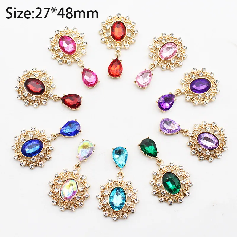 10PC 27*48mm Gold alloy jewelry pendant, oval acrylic diamond decoration DIY clothing hair accessory material
10PC 27*48mm Gold alloy jewelry pendant, oval acrylic diamond decoration DIY clothing hair accessory material