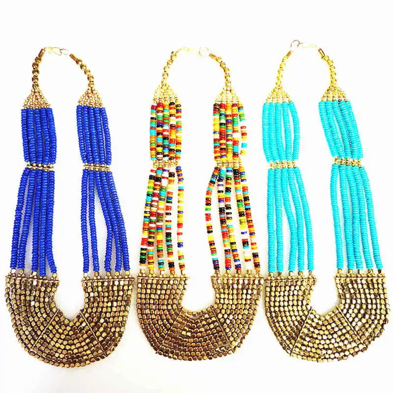 Vintage Layers BOHO Necklace With Tiny Brass Beads Multi Colors Tibetan Necklace TNL507
Vintage Layers BOHO Necklace With Tiny Brass Beads Multi Colors Tibetan Necklace TNL507