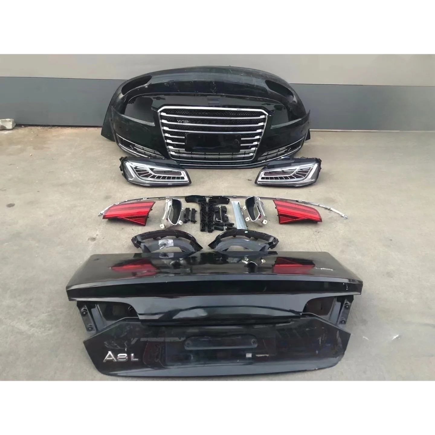 Old model A8L New upgrade includes headlights Body system parts for Audi A8 car bumper
Old model A8L New upgrade includes headlights Body system parts for Audi A8 car bumper