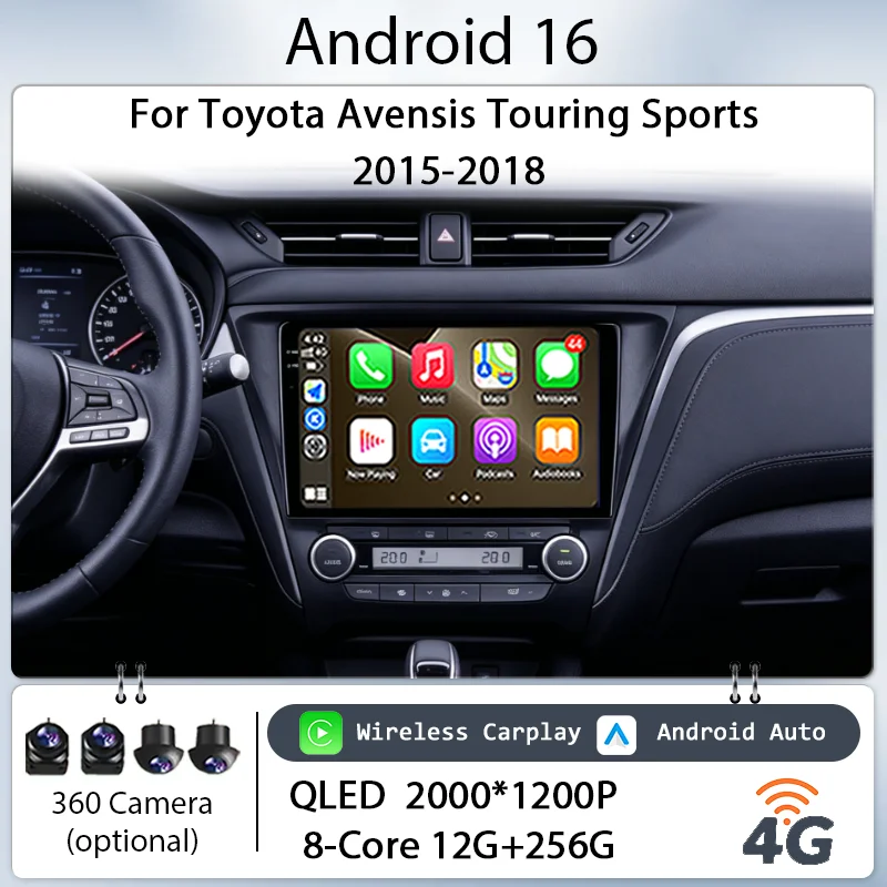 Android 16 Wireless CarPlay GPS for Toyota Avensis Touring Sports 2015-2018 Car Stereo 10" Navi Bluetooth WiFi DSP IPS HD QLED
Android 16 Wireless CarPlay GPS for Toyota Avensis Touring Sports 2015-2018 Car Stereo 10" Navi Bluetooth WiFi DSP IPS HD QLED