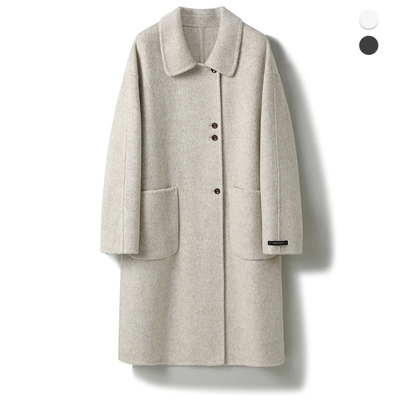 Wool Cashmere Korean Version Loose Mid-length Reversible Tweed Jacket Autumn and Winter Women's Simple Coat Women
Wool Cashmere Korean Version Loose Mid-length Reversible Tweed Jacket Autumn and Winter Women's Simple Coat Women