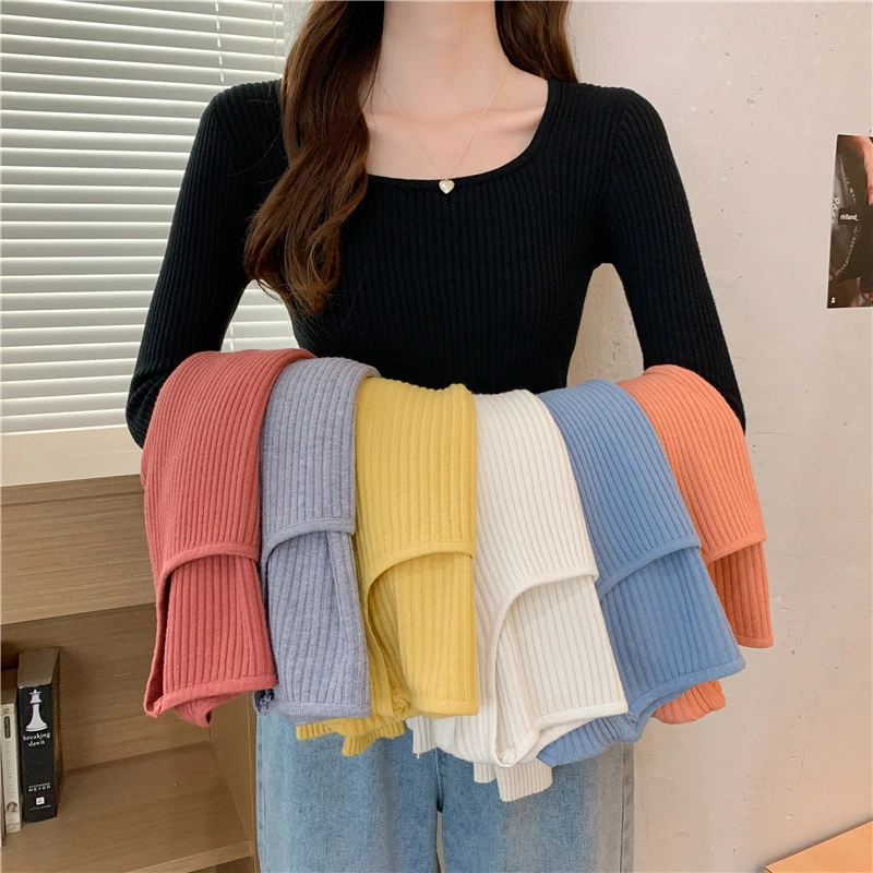 Осень-зима, новая женская трикотажная длинная футболка Sve Base irt с квадратным воротником, утягивающая универсальная длинная трикотажная футболка Sve 
Осень-зима, новая женская трикотажная длинная футболка Sve Base irt с квадратным воротником, утягивающая универсальная длинная трикотажная футболка Sve