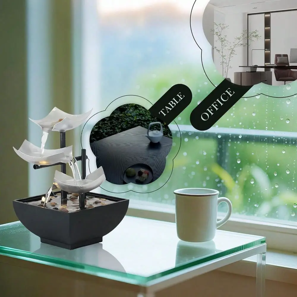 Desktop Fountain With LED Lights And Pebbles, Meditation Fountain, Office Desk, Home And Bedroom, USB Powered Relaxing Sound De
Desktop Fountain With LED Lights And Pebbles, Meditation Fountain, Office Desk, Home And Bedroom, USB Powered Relaxing Sound De