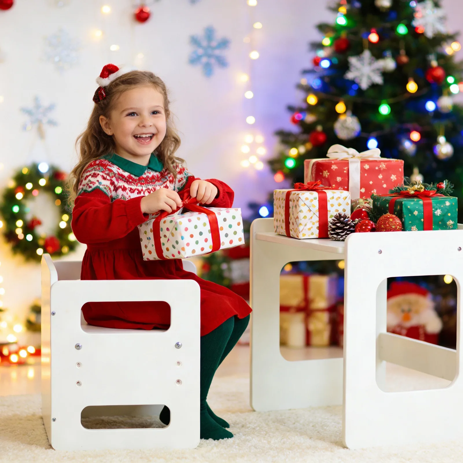 Weaning Table and Chair Set Height Adjustable Wooden Table Set for 1 To 3 Years Children Playing Learning Reading Eating
Weaning Table and Chair Set Height Adjustable Wooden Table Set for 1 To 3 Years Children Playing Learning Reading Eating