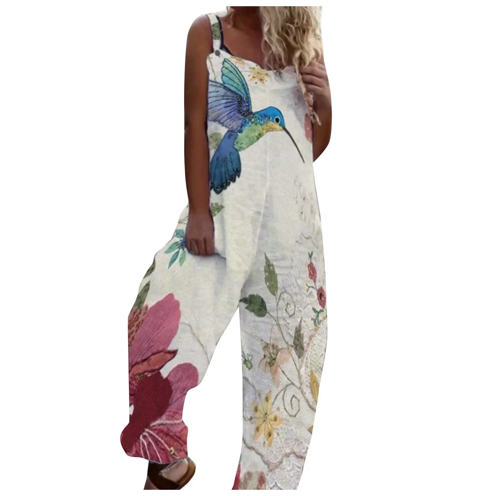Sleeveless Women's Jumpsuit 2023 Summer Fashion Casual Slub Cotton Printed Casual Loose Suspender Jumpsuit Harem Pants
Sleeveless Women's Jumpsuit 2023 Summer Fashion Casual Slub Cotton Printed Casual Loose Suspender Jumpsuit Harem Pants