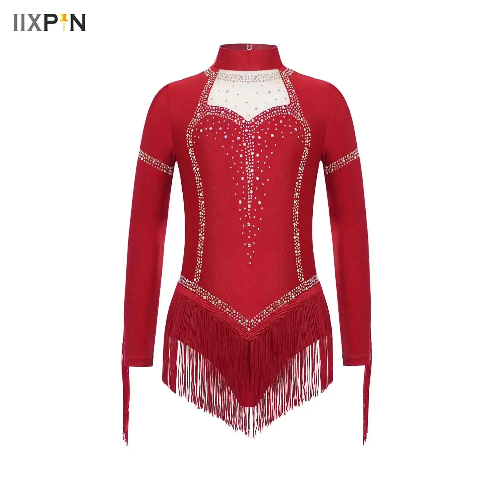 Kids Girls Fringe Latin Dance Costume Mock Neck Long Sleeve Shiny Rhinestones Tassels Leotard Figure Skaintg Gymnastics Bodysuit
Kids Girls Fringe Latin Dance Costume Mock Neck Long Sleeve Shiny Rhinestones Tassels Leotard Figure Skaintg Gymnastics Bodysuit