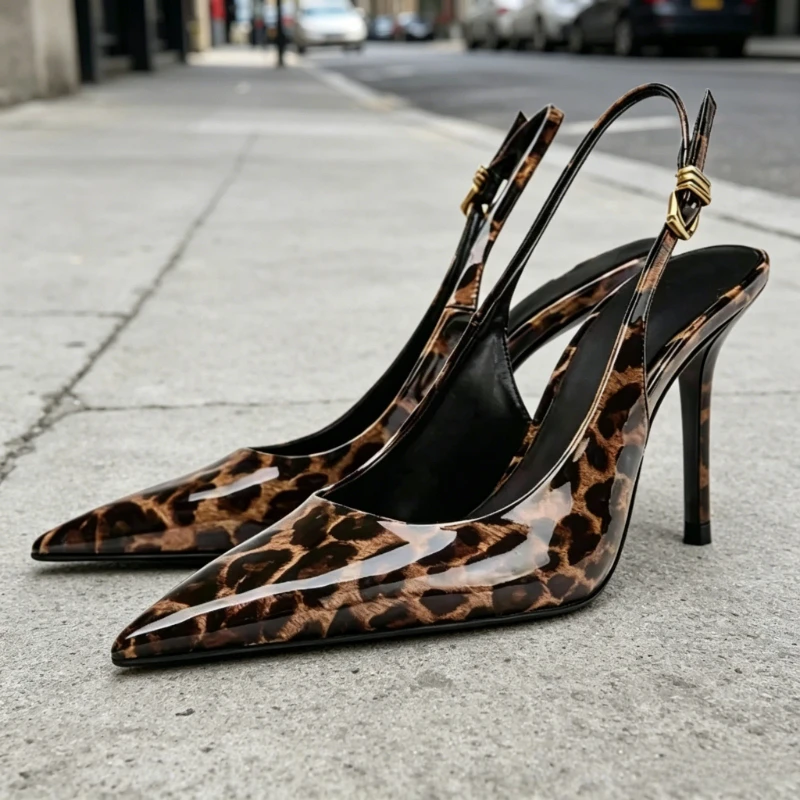 Sexy Leopard Pointed Toe High-heeled Sandals Women Luxury Designer Patent Leather High Heels for Ladies Comfortable Women Shoes
Sexy Leopard Pointed Toe High-heeled Sandals Women Luxury Designer Patent Leather High Heels for Ladies Comfortable Women Shoes