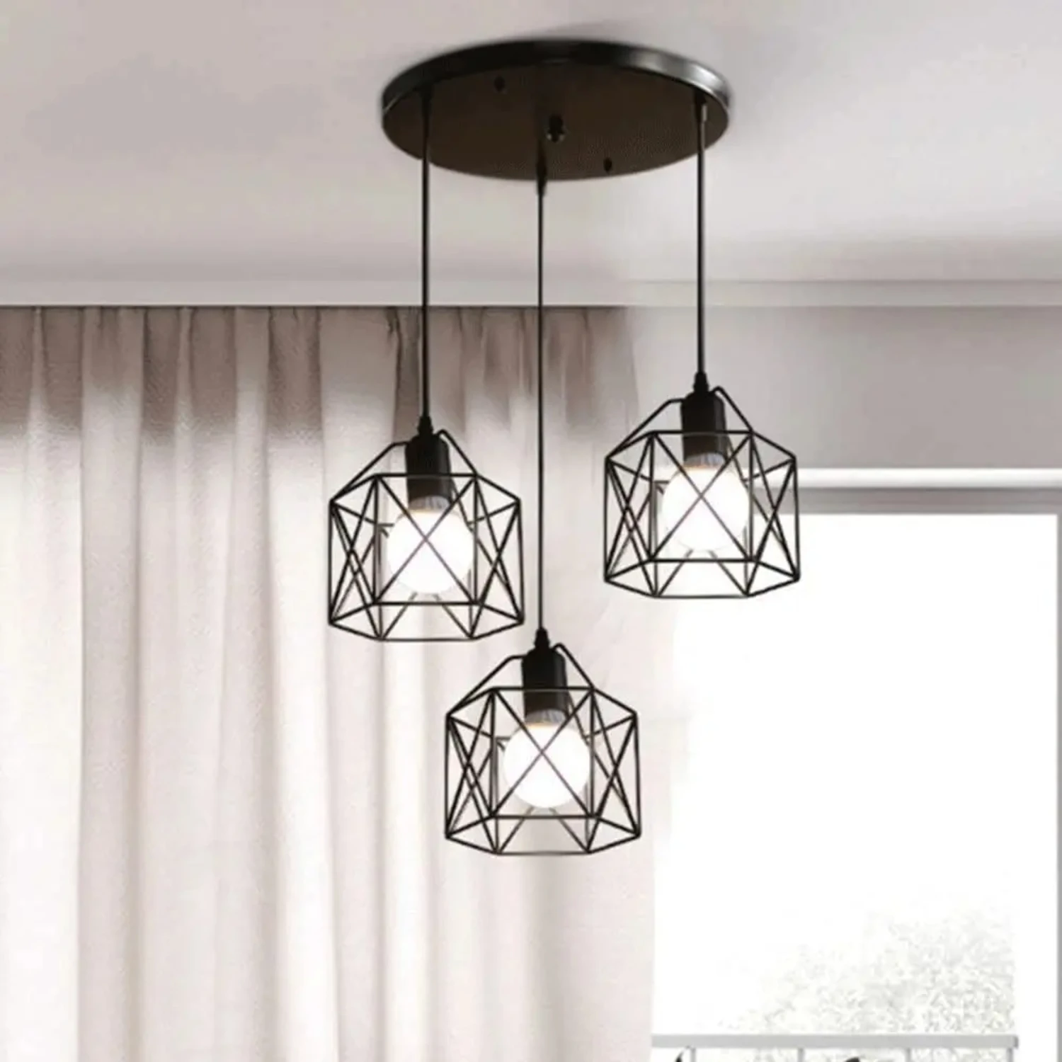 New Vintage Black Metal Shade Pendant Lamp Chandelier for Living and Dining Room
New Vintage Black Metal Shade Pendant Lamp Chandelier for Living and Dining Room