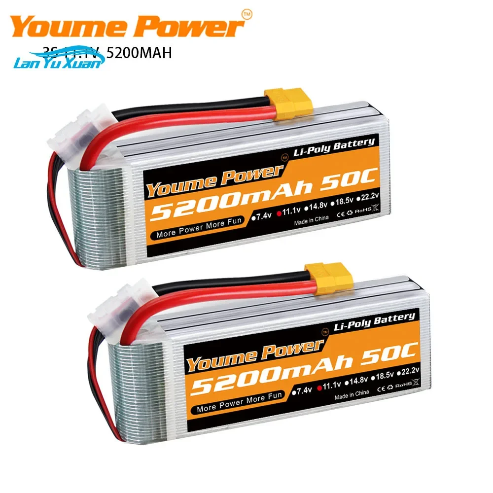 2Units 3S Lipo Battery 11.1v 5200mah 50C with Xt60 T Plug for RC Car X-maxx Truck Fpv Drone Helicopter Boat 
2Units 3S Lipo Battery 11.1v 5200mah 50C with Xt60 T Plug for RC Car X-maxx Truck Fpv Drone Helicopter Boat