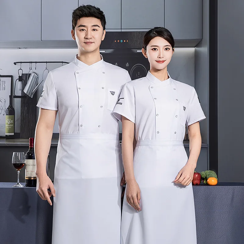 Chef's workwear for men, summer short-sleeved work clothes, baking pastry dessert chef summer attire, thin clothing for catering
Chef's workwear for men, summer short-sleeved work clothes, baking pastry dessert chef summer attire, thin clothing for catering