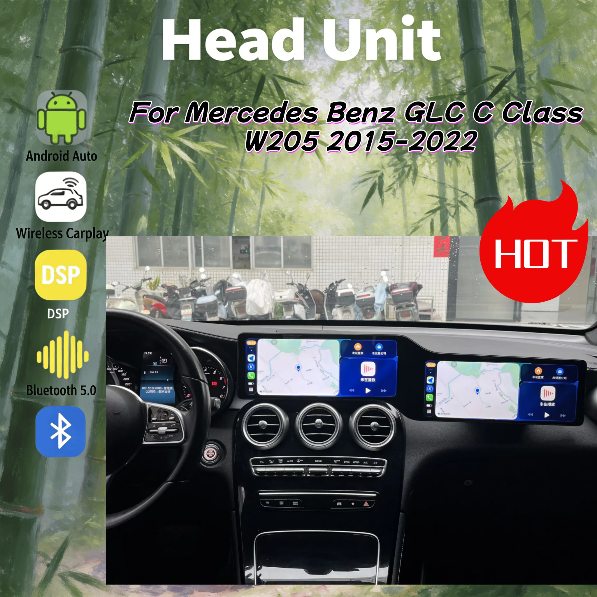 Dual Touch Screen Android Auto Car Radio For Mercedes Benz C Class W205/GLC 2015-2022 Carplay Stereo Multimedia Head Unit BT 5.0
Dual Touch Screen Android Auto Car Radio For Mercedes Benz C Class W205/GLC 2015-2022 Carplay Stereo Multimedia Head Unit BT 5.0