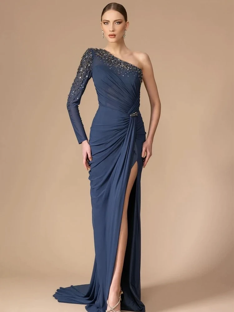 Customized Classic Matching High quality Simple Fashion Jersey Beading Pleat A-line One-shoulder Long Dresses Evening Dresses
Customized Classic Matching High quality Simple Fashion Jersey Beading Pleat A-line One-shoulder Long Dresses Evening Dresses