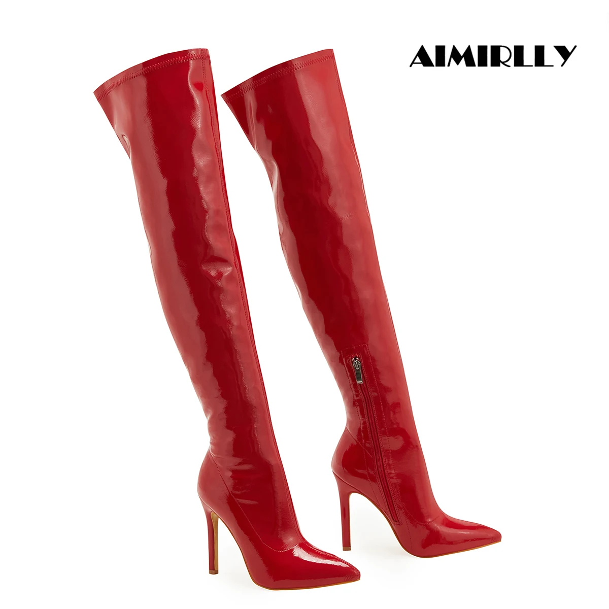 Модные зимние высокие сапоги, женские сапоги выше колена, обувь на высоком каблуке с острым носком, короткая молния, красный и черный
Модные зимние высокие сапоги, женские сапоги выше колена, обувь на высоком каблуке с острым носком, короткая молния, красный и черный