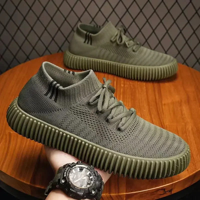 Breathable Men Loafers Outdoor Fashion Lace Up Running Shoes Knitted Mesh Men Sneakers Brand Designer Casual Shoes Tenis Hombres
Breathable Men Loafers Outdoor Fashion Lace Up Running Shoes Knitted Mesh Men Sneakers Brand Designer Casual Shoes Tenis Hombres