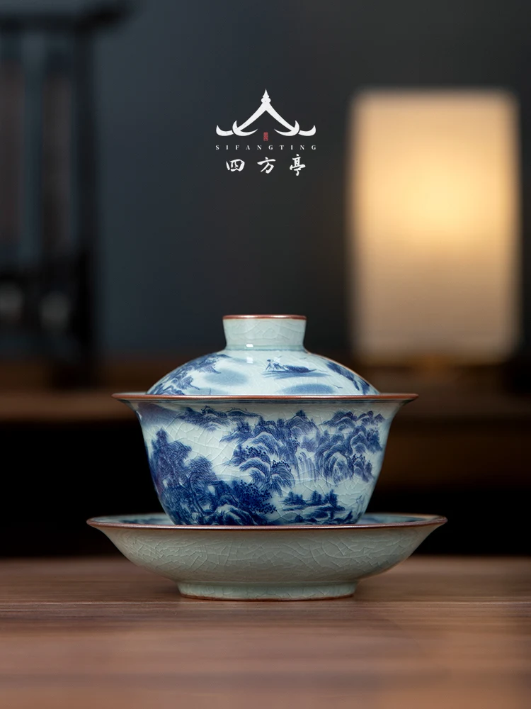 Jingdezhen Ceramic Tea Set Blue And White Porcelain Gongfu Tea Cup Cover Bowl Home Use Eight Treasure Tea Three Fortresses
Jingdezhen Ceramic Tea Set Blue And White Porcelain Gongfu Tea Cup Cover Bowl Home Use Eight Treasure Tea Three Fortresses