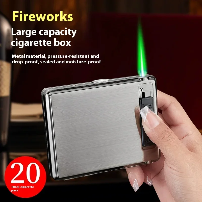 Cigarette Box Metal Flip Cover Cigarettes Butane Windproof Filled Gas Lighter and Creative Cigarette Box Smoking Accessories
Cigarette Box Metal Flip Cover Cigarettes Butane Windproof Filled Gas Lighter and Creative Cigarette Box Smoking Accessories