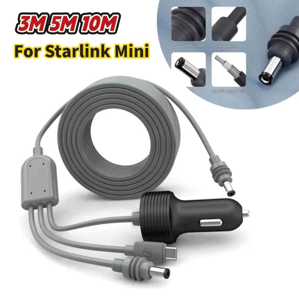 For Starlink Mini 3 In 1 Splitters DC Power Cable 10FT 100W USB-C 12-24V CigaretteLighter Type-C DC Male Power Cord Electronics
For Starlink Mini 3 In 1 Splitters DC Power Cable 10FT 100W USB-C 12-24V CigaretteLighter Type-C DC Male Power Cord Electronics