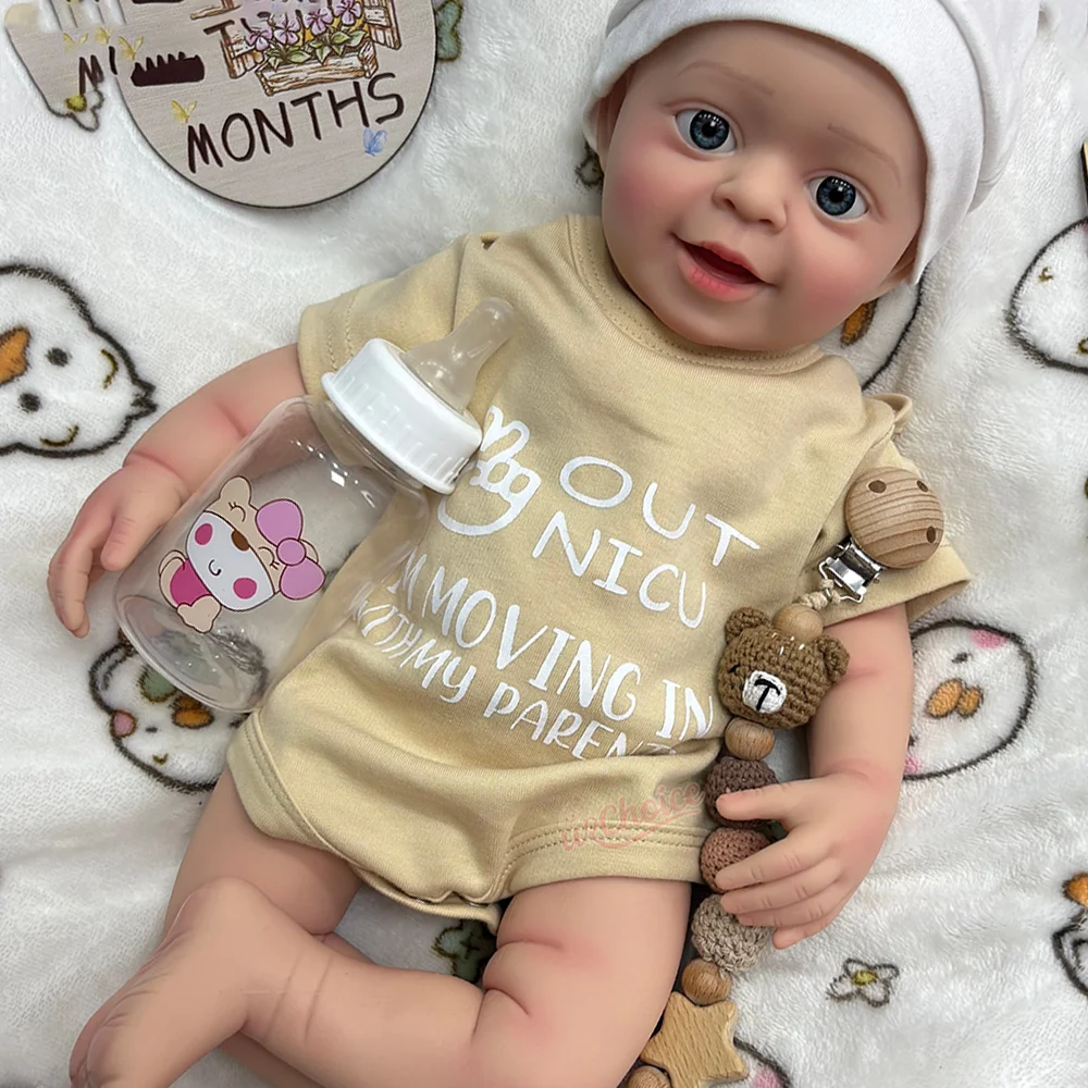 18" Exquisite Silicone Reborn Baby Boy Open Mouth Hand Painted Skin Textures Weighted Newborn Doll Limited Edition Collection
18" Exquisite Silicone Reborn Baby Boy Open Mouth Hand Painted Skin Textures Weighted Newborn Doll Limited Edition Collection