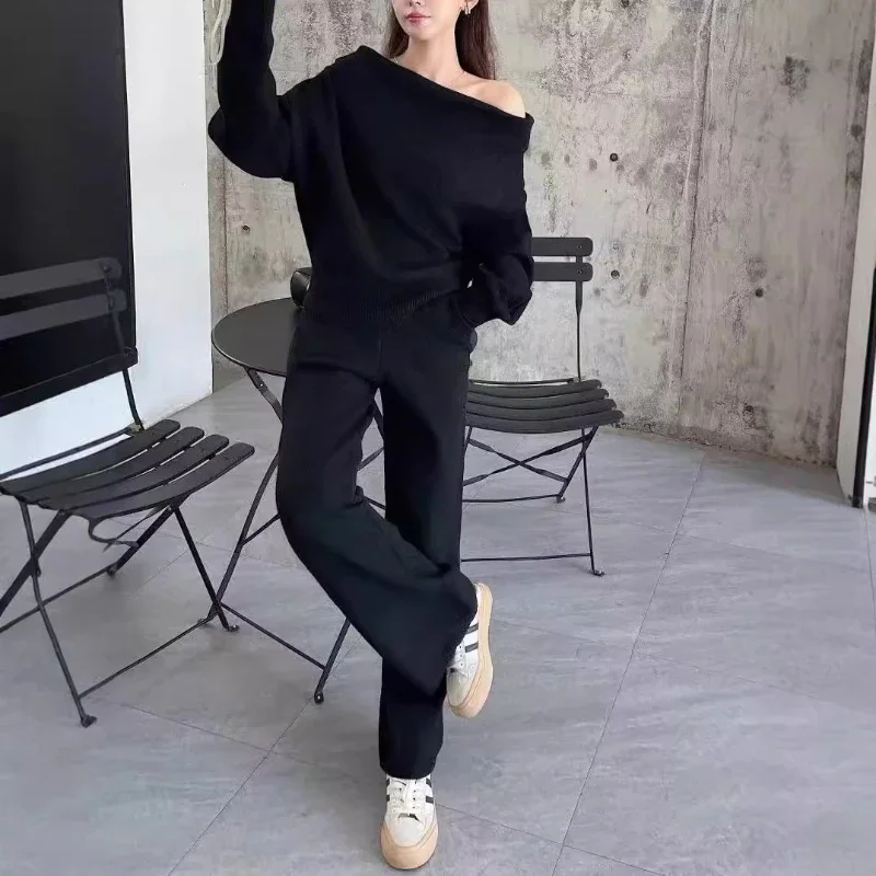 Winter New Knitted Suit Lazy Style Slimming Versatile Casual Temperament Sweater Wide Leg Pants Two-Piece Set for Women
Winter New Knitted Suit Lazy Style Slimming Versatile Casual Temperament Sweater Wide Leg Pants Two-Piece Set for Women