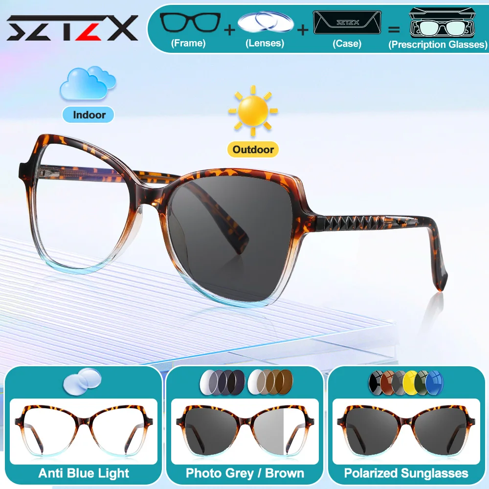 SZTZX Fashionable Cat Eye Photochromic Reading Glasses Women With Anti-Blue Ray Myopic Hyperopia Prescription Optical Eyeglasses
SZTZX Fashionable Cat Eye Photochromic Reading Glasses Women With Anti-Blue Ray Myopic Hyperopia Prescription Optical Eyeglasses