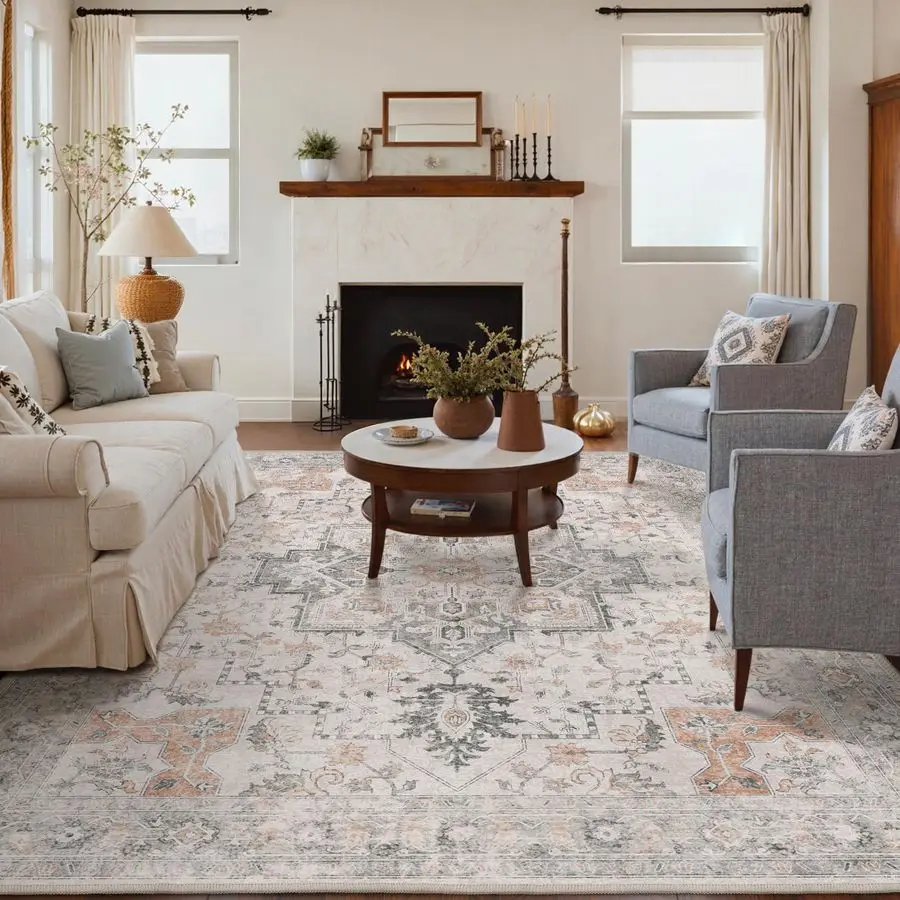 5X7 Area Rugs for Living Room, Machine Washable Non Slip Vintage Rugs, Low Pile Lightweight Chenille Print Rug for Bedroom, Dini
5X7 Area Rugs for Living Room, Machine Washable Non Slip Vintage Rugs, Low Pile Lightweight Chenille Print Rug for Bedroom, Dini