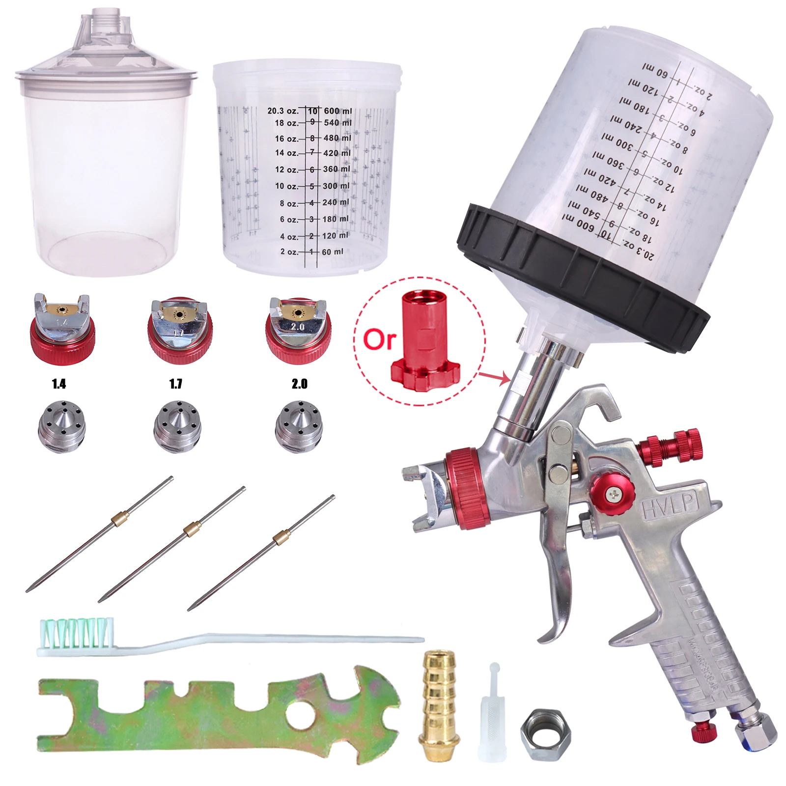 1.4/1.7/2.0mm Professional HVLP Spray Gun Gravity Feed Airbrush With Disposable Measuring Cup Adapter For Car Furniture Painting
1.4/1.7/2.0mm Professional HVLP Spray Gun Gravity Feed Airbrush With Disposable Measuring Cup Adapter For Car Furniture Painting