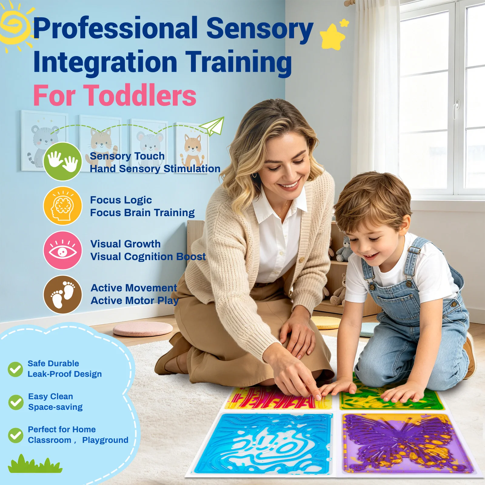 Texture sensory liquid floor tiles non slip non toxic gel mats for kindergarten kids sensory play and early training
Texture sensory liquid floor tiles non slip non toxic gel mats for kindergarten kids sensory play and early training