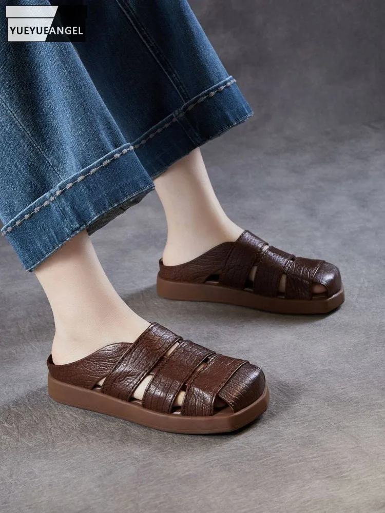 Summer Fashion Women Casual Hollow Out Weave Platform Close Toe Slides Wearing Outside Cow Genuine Leather Slip On Lady Slippers
Summer Fashion Women Casual Hollow Out Weave Platform Close Toe Slides Wearing Outside Cow Genuine Leather Slip On Lady Slippers