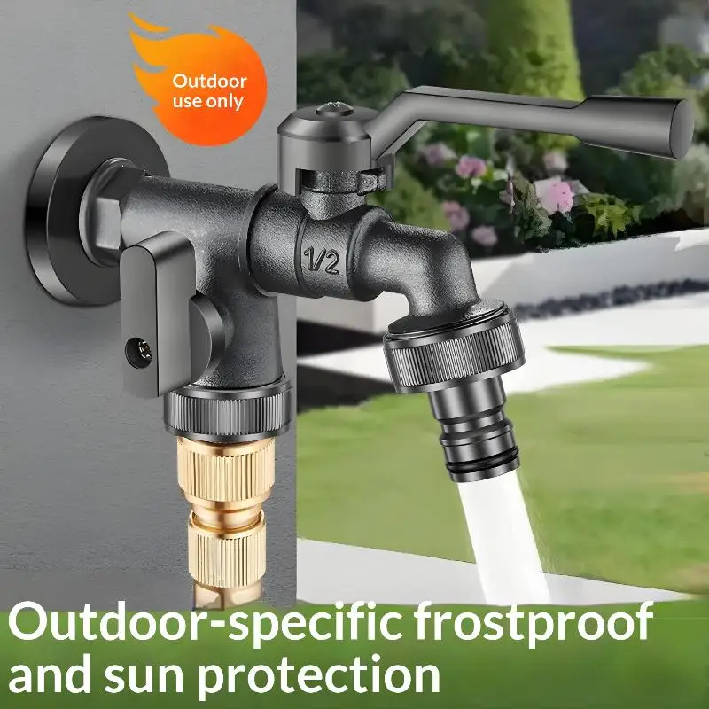 Garden Water Faucet Freeze Proof Dual Outlet Zinc Alloy 2 Way Tap for Outdoor Frost Protection Yard Water System
Garden Water Faucet Freeze Proof Dual Outlet Zinc Alloy 2 Way Tap for Outdoor Frost Protection Yard Water System