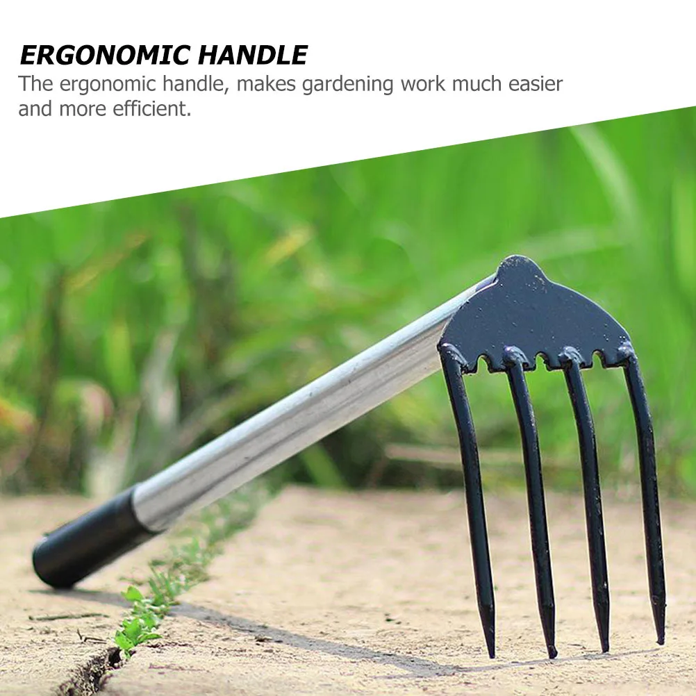 2Pcs Four Teeth Rake Steel Garden Rake with Non-Slip Handle for Soil Loosening Cultivating and Digging Earthnut in Yard Orchard
2Pcs Four Teeth Rake Steel Garden Rake with Non-Slip Handle for Soil Loosening Cultivating and Digging Earthnut in Yard Orchard