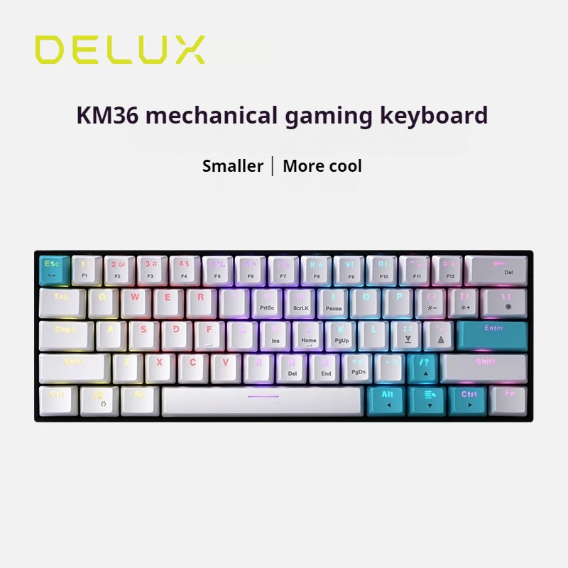 Механическая клавиатура Delux Km36, проводное подключение, Киберспорт, игры, 61 клавиша, Rgb подсветка, эффект, компьютерное периферийное оборудование, эргономика
Механическая клавиатура Delux Km36, проводное подключение, Киберспорт, игры, 61 клавиша, Rgb подсветка, эффект, компьютерное периферийное оборудование, эргономика