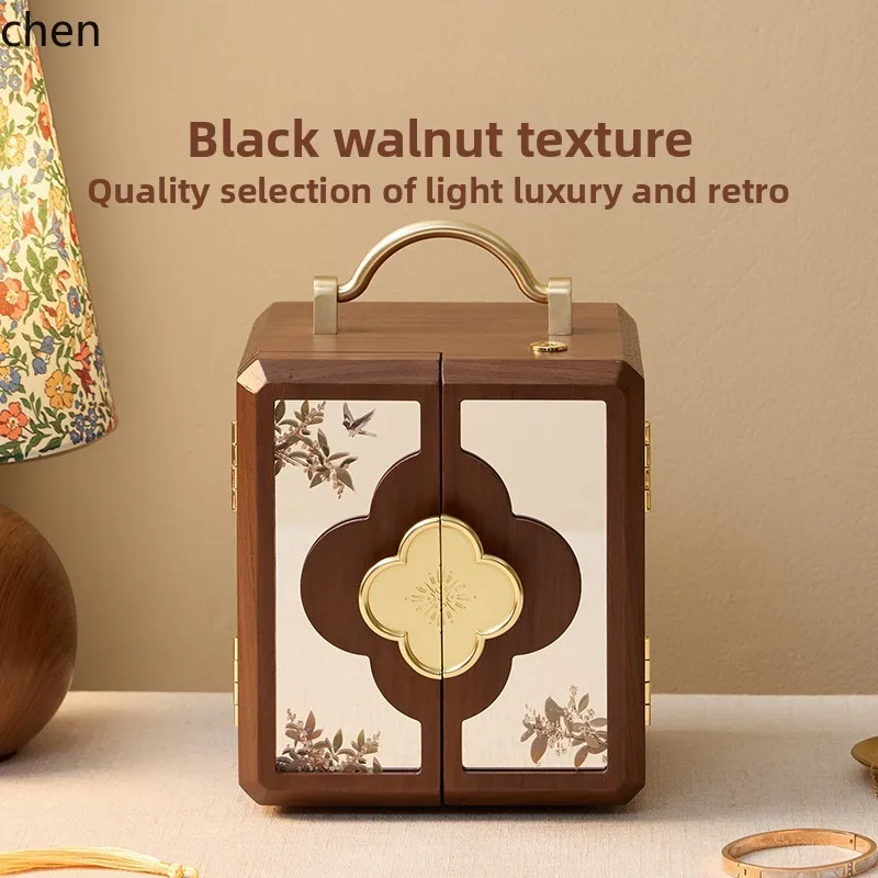 HXL solid wood jewelry box with lock gift high-end exquisite jewelry storage box
HXL solid wood jewelry box with lock gift high-end exquisite jewelry storage box