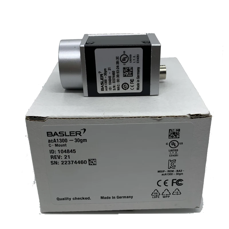 Basler acA1300-30gm 1,3 МП 1/3 дюйма ICX445 GigE с глобальным затвором, камера для сканирования области зрения, крепление C
Basler acA1300-30gm 1,3 МП 1/3 дюйма ICX445 GigE с глобальным затвором, камера для сканирования области зрения, крепление C
