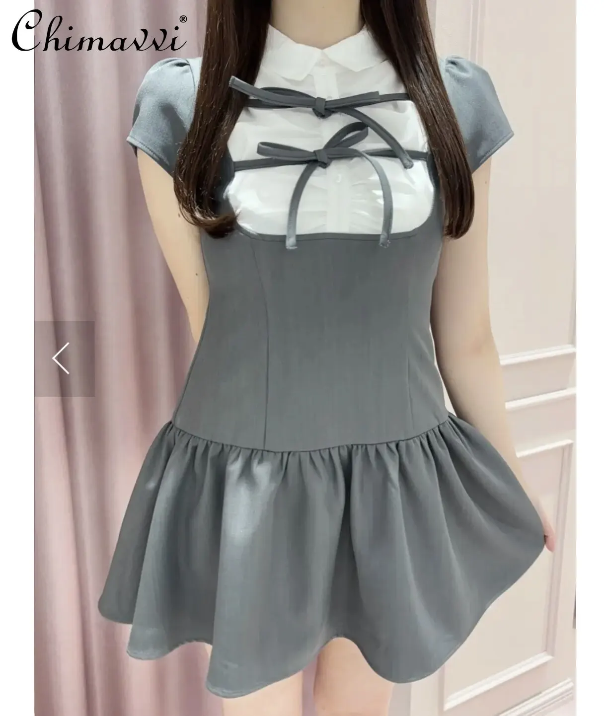 Japanese Sweet Bow Shirt Dress 2026 Spring and Summer Cute Girls Women Slim-fit Elegant Short Sleeve Ladies Mini Dresses
Japanese Sweet Bow Shirt Dress 2026 Spring and Summer Cute Girls Women Slim-fit Elegant Short Sleeve Ladies Mini Dresses