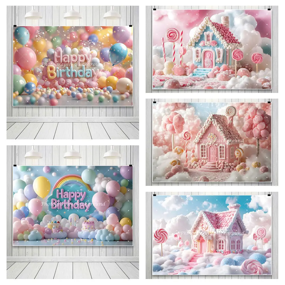 Happy Birthday Background For Photography Baby Shower Decoration Candy House Cloud Balloon Cake Backdrop Cloth Sweet Photobooth
Happy Birthday Background For Photography Baby Shower Decoration Candy House Cloud Balloon Cake Backdrop Cloth Sweet Photobooth