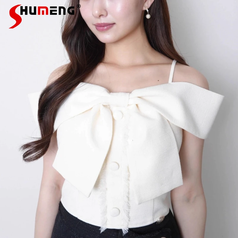 Japanese Style Rojita Sweet Lace-Up Big Bow Sexy Off-Shoulder Top Slings Solid Color With Chest Pads Camisole Y2k Clothes Ladies
Japanese Style Rojita Sweet Lace-Up Big Bow Sexy Off-Shoulder Top Slings Solid Color With Chest Pads Camisole Y2k Clothes Ladies