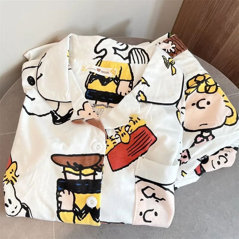 Пижама Snoopy для женщин, новинка на весну и осень, брюки с длинным рукавом, милый и милый домашний комплект одежды в японском стиле ins с героями мультфильмов
Пижама Snoopy для женщин, новинка на весну и осень, брюки с длинным рукавом, милый и милый домашний комплект одежды в японском стиле ins с героями мультфильмов