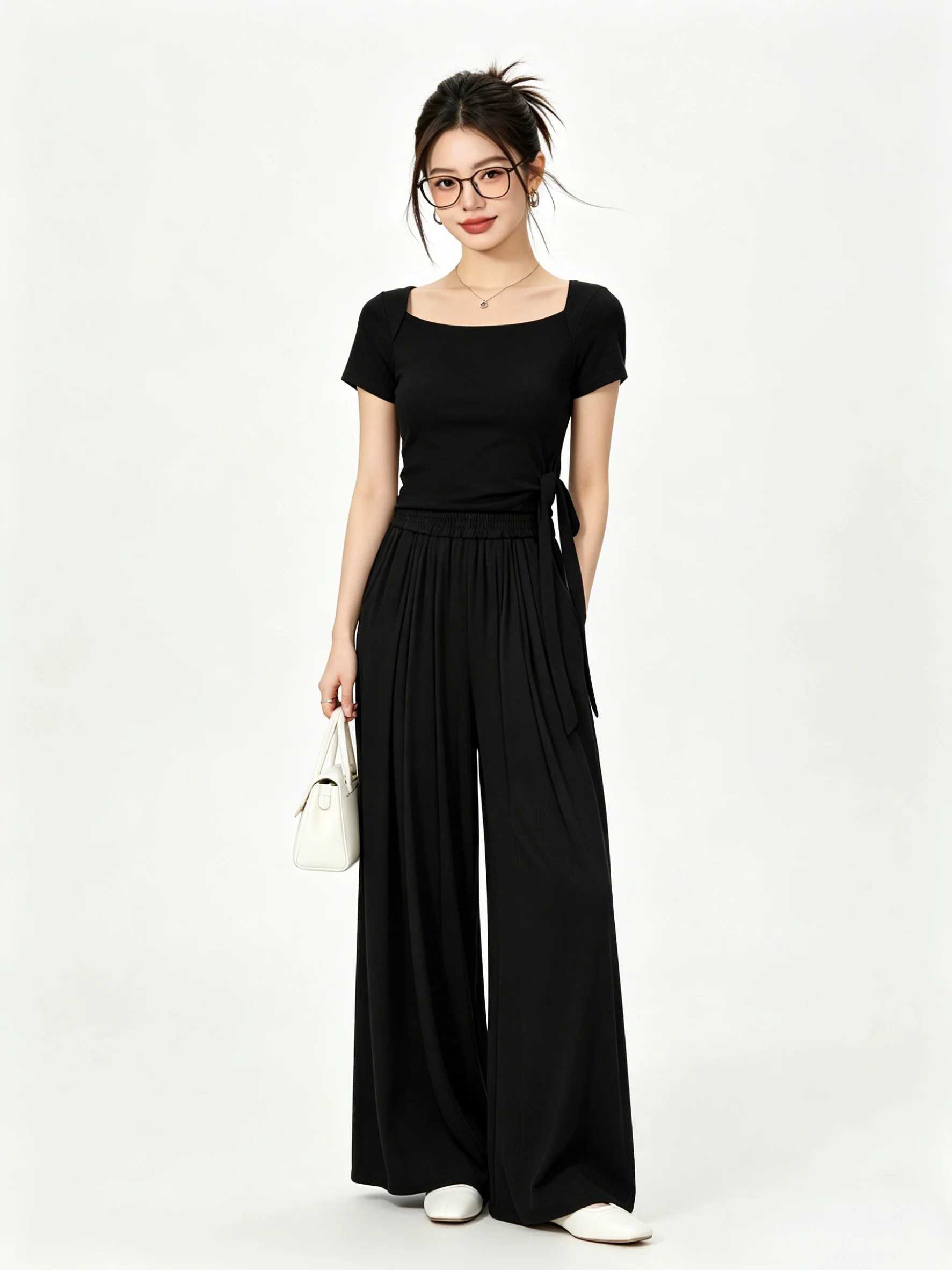 Casual Commute Short Sleeve T-Shirt High Waist Slim Fit Pants Set Women's Fashion Summer Outfit Korean Style Breathable
Casual Commute Short Sleeve T-Shirt High Waist Slim Fit Pants Set Women's Fashion Summer Outfit Korean Style Breathable