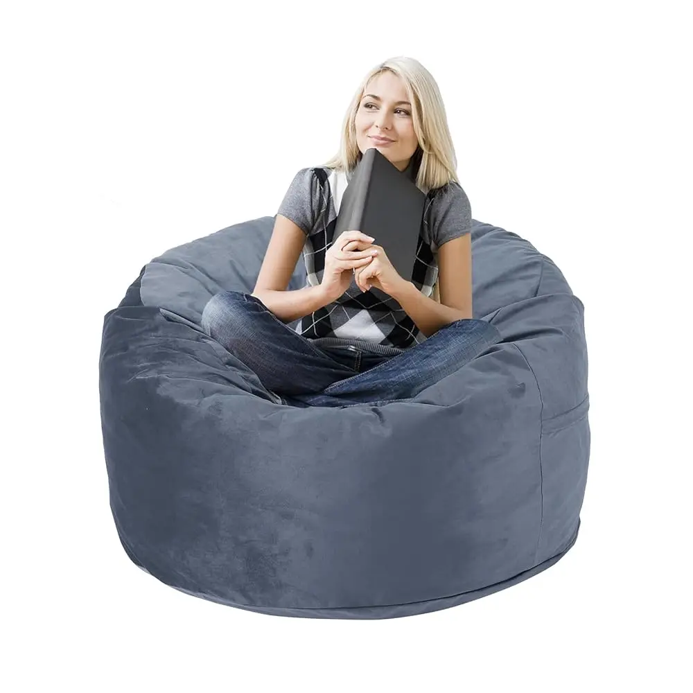 3 Feet Bean Bag Chair, Memory Foam Filled, Removable Cover, Bean Bag Chairs For Adults And Teens, Grey
3 Feet Bean Bag Chair, Memory Foam Filled, Removable Cover, Bean Bag Chairs For Adults And Teens, Grey