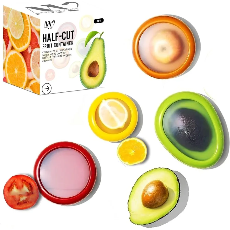Набор держателей для авокадо и помидоров из 4 многоразовых контейнеров для хранения в холодильнике, идеально подходит для чеснока, лука, лимонов, яблок и горшка
Набор держателей для авокадо и помидоров из 4 многоразовых контейнеров для хранения в холодильнике, идеально подходит для чеснока, лука, лимонов, яблок и горшка