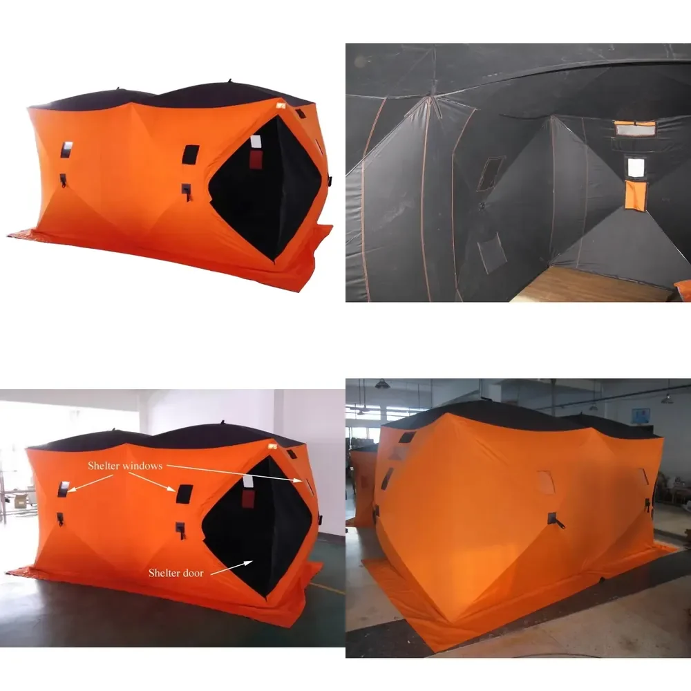 Outdoor Portable Winter Pop up Instant Open Heavy-duty Windproof and Warmful 2 Room Ice Fishing Cube Tent House
Outdoor Portable Winter Pop up Instant Open Heavy-duty Windproof and Warmful 2 Room Ice Fishing Cube Tent House